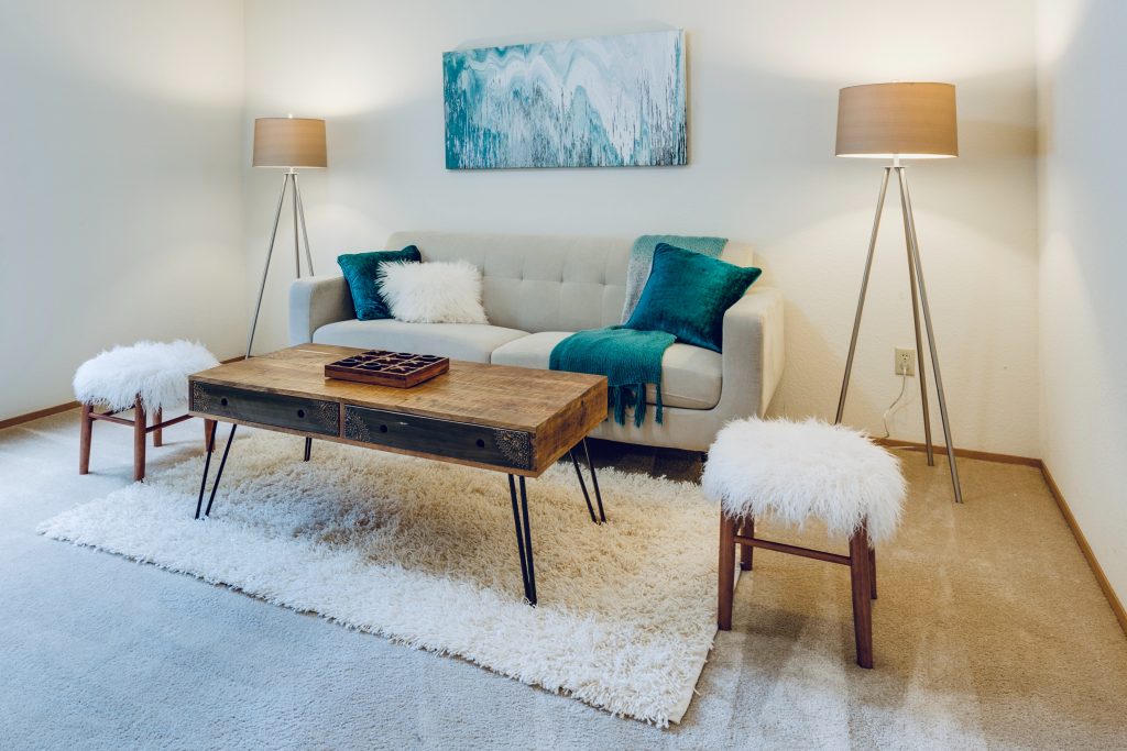 Rearrange furniture for optimal flow and home staging
